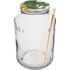 Burk 1,5 L, fi 82/6 med färgat lock + tång ['glasburk', ' burk med lock', ' burk för inläggning av gurkor', ' burk för gurkor', ' burk med tång', ' gurktång', ' kökstång']
