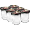 Burk 350 ml med färgad lock - 6 st. ['för konserver', ' för sylt', ' för kompott', ' för plommonmarmelad', ' plommon', ' plommon-', ' med persikor', ' persika', ' fruktig', ' för chia-dessert', ' körsbärssylt']