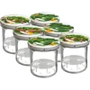 Burk 350 ml med lock och press - 6 st. ['burkar', ' små burkar', ' burk', ' glasburk', ' glasburkar', ' burk med lock', ' burkar för konservering', ' burk för inläggningar', ' burkar för inläggningar', ' burkar för kryddor', ' burk för sylt', ' burk för marmelad', ' burk för honung', ' liten burk för honung', ' press', ' press för konserver', ' press för burkar']