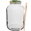 Burk 4 L, färgglatt lock + gaffel eller tång ['burk', ' glasburk', ' glasburk', ' burk med lock', ' burk för inläggning av gurkor', ' burk för gurkor', ' burk för tinkturer', ' burk för tinkturer', ' burk med tång', ' gurktång', ' kökstång']