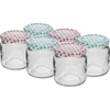 Burk TO 106 ml med färgglatt lock fi 53 - 6 st. ['burkar', ' små burkar', ' burk', ' glasburk', ' glasburkar', ' burk med lock', ' burkar för konservering', ' burk för inläggningar', ' burkar för inläggning', ' burkar för kryddor', ' burk för sylt', ' burk för konserver', ' burk för honung', ' liten burk för honung']