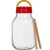 Burk TO 3 L med plastlock + tång fi 100 ['burk', ' glasburk', ' glasburk med lock', ' burk för inläggning av gurkor', ' burk för gurkor', ' burk för likörer', ' burk för tinkturer', ' burk med tång', ' gurktång', ' kökstänger']