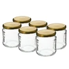 Burk TO 500 ml med guldlock fi82/6 - 6 st. ['burkar', ' små burkar', ' burk', ' glasburk', ' glasburkar', ' burk med lock', ' burkar för konservering', ' burk för inläggningar', ' burkar för inläggning', ' burkar för kryddor', ' burk för sylt', ' burk för konserver', ' burk för honung', ' liten burk för honung']