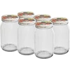 Burk TO 900 ml med färgat lock fi82/6 - 6 st. ['burk för konserver', ' burk 900 ml', ' burk med lock', ' burk med färgat lock', ' köksburk', ' glasburk', ' burk för småsaker', ' burk för kompott', ' burk för svamp', ' burk för sylt', ' skruvburkar']