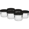 Enkel burk 235 ml (fi82) med svart lock 6 st. ['burkset', ' burkar för sylt', ' burkar med lock', ' burkar fi 82', ' burk med lock', ' 6 klämmor', ' burkar med svarta lock', ' för konserver', ' för inläggningar', ' burkset', ' för kött']