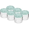 Låg burk 330ml - med färgglatt lock fi 82/6, 6st. ['låg burk', ' glasburk', ' burk 330ml', ' twist-off lock', ' burk för sylt', ' förvaringsbehållare', ' hemlagade konserver', ' burk för sill', ' burk för sallad', ' burk för dessert']