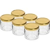 Låg burk 330ml - med guldlock fi 82/6, 6st. ['låg burk', ' glasburk', ' burk 330ml', ' twist-off lock', ' burk för sylt', ' förvaringsbehållare', ' hemlagade konserver', ' burk för sill', ' burk för sallad', ' burk för dessert']