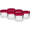 Rak burk 235 ml (fi82) med vinrött lock 6 st. ['burkset', ' burkar för syrning', ' burkar för sylt', ' burk med lock', ' burkar fi 82', ' burkar med 6 klamrar', ' burkar med vinröda lock', ' för konservering', ' för inläggningar', ' för kött', ' burkset']