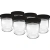 Rak burk 350ml med svart lock fi82 - 6st. ['burkset', ' burkar för syrning', ' burkar för sylt', ' burkar med lock', ' burkar fi 82', ' burkar med 6 klamrar', ' burkar med svarta lock', ' för konserver', ' för inläggningar', ' för kött', ' burkset']