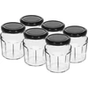 Syltburk 230ml med svart lock fi63/4 - 6st ['burk', ' syltburk', ' burk 230 ml', ' burkuppsättning', ' glasburkar', ' burk för konserver', ' burkar för honung', ' burkar 6 stycken', ' glasburk', ' burkar för sylt', ' burkar för konserver', ' burkar för marmelad', ' burk för honung', ' burkar med lock']
