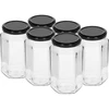 Twist off burk 385ml med svart lock fi 63, 6 st. ['dekorativa burkar', ' burkar', ' burkar med lock', ' burkar för konserver', ' eleganta burkar', ' burkar för sylt', ' burkar för konservering', ' burkar för skafferiet', ' burkset', ' burkar med lock', ' skog i en burk', ' dekorativa burkar', ' dekorativ burk', ' burk för kött', ' kött i burk', ' kött i burk']