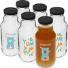 Twist off-flaska 330 ml med skruvlock fi43 och färgglatt tryck - 6 st. ['Kubuś-flaska', ' barnflaska', ' flaska med tryck', ' flaska för juice', ' flaska för tomatpuré', ' flaska för sirap', ' flaska 330 ml', ' flaska med skruvlock', ' flaska med klicklock', ' flaska för smoothie']