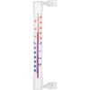 Vit utomhustermometer (-50°C till +50°C) 18cm ['utomhustermometer', ' termometer', ' fönstertermometer', ' termometer tydlig skala', ' termometer av plast', ' termometer för fönster', ' termometer för balkong', ' dubbelsidig termometer', ' självhäftande termometer']