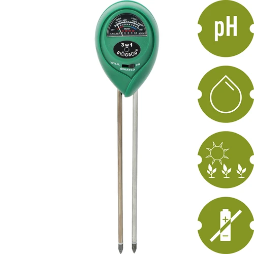 3-i-1 marktestare - pH, fuktighet, solljus - 3