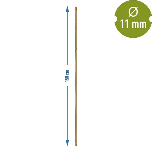 Belagt stålstöd i bambuform, 150 cm x 11mm - 3