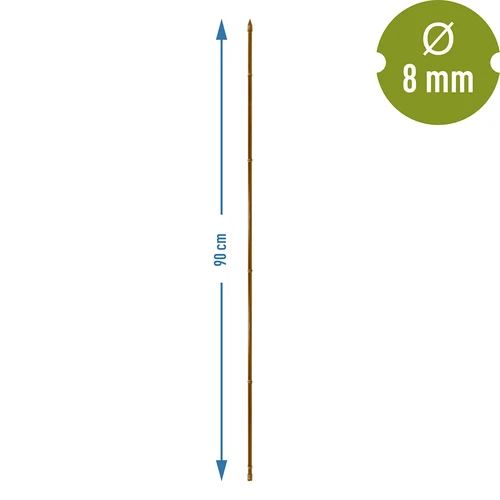 Belagt stålstöd i bambuform, 90 cm x 8 mm - 3
