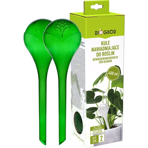 Bevattningskulor för växter, gröna transparenta, 400 ml, 2 st. - 3