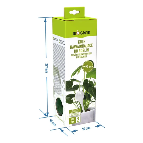 Bevattningskulor för växter, gröna transparenta, 400 ml, 2 st. - 7