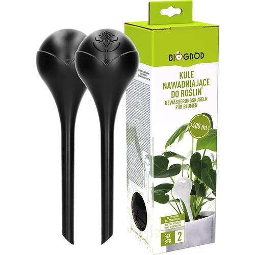 Bevattningskulor för växter, svarta matta, 400 ml, 2 st. - 3