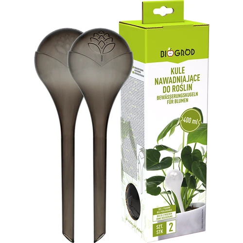 Bevattningskulor för växter, svarta transparenta, 400 ml, 2 st. - 3