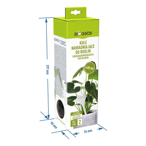 Bevattningskulor för växter, svarta transparenta, 400 ml, 2 st. - 6