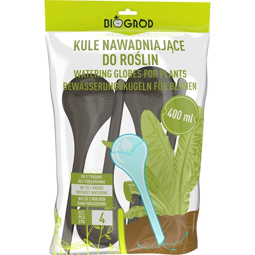 Bevattningskulor för växter, svarta transparenta, 400 ml, 4 st. - 3