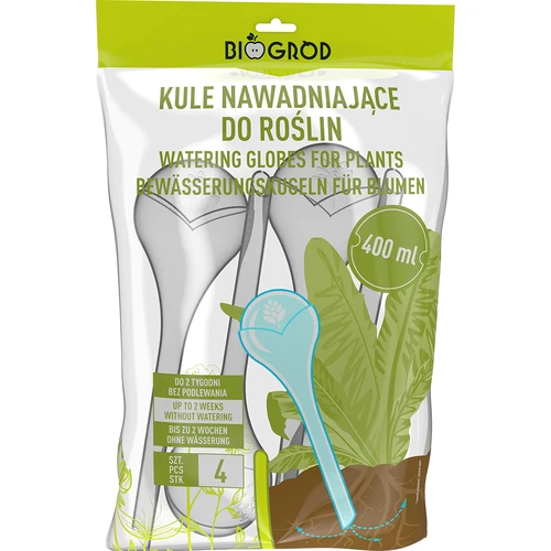 Bevattningskulor, transparenta, 400 ml, 4 st. - 3