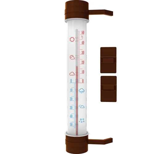 Brun utomhustermometer (-50°C till +50°C) 27cm
