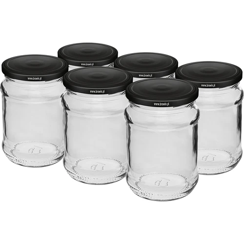 Burk 250 ml fi 66/4 svart lock - 6 st.
