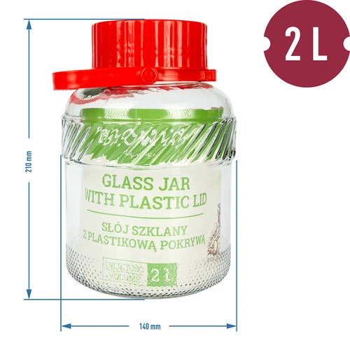 Burk 2L med plastlock - 2