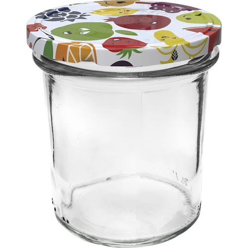 Burk 350 ml med färgad lock - 6 st. - 3