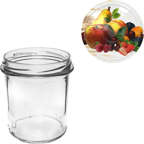 Burk 350 ml med färgad lock - 6 st. - 5