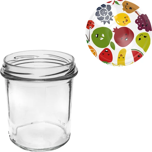 Burk 350 ml med färgad lock - 6 st. - 6