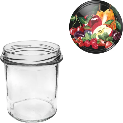 Burk 350 ml med färgad lock - 6 st. - 8