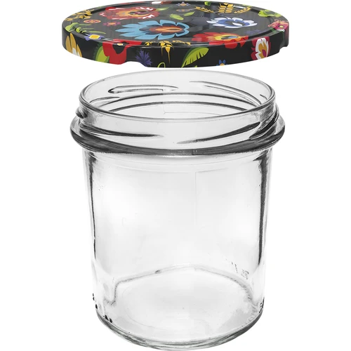 Burk 350 ml med färgad lock - 6 st. - 4
