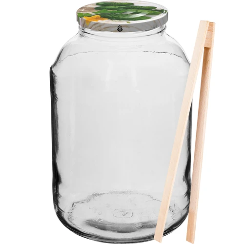 Burk 4 L, färgglatt lock + gaffel eller tång