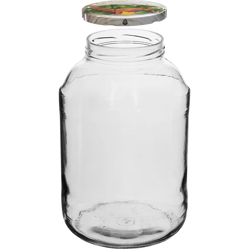 Burk 4 L, färgglatt lock + gaffel eller tång - 3