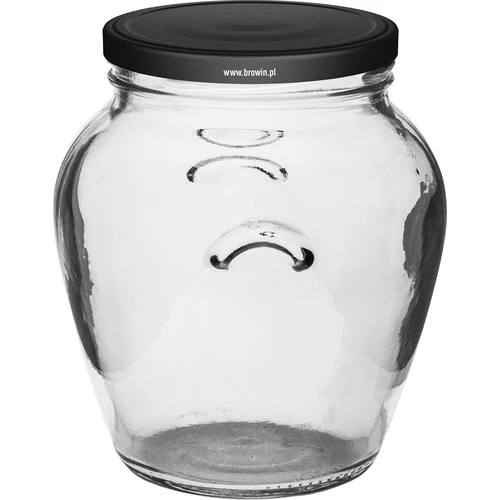 Burk Amfora 580 ml (fi 82) med svart lock 6 st. - 2