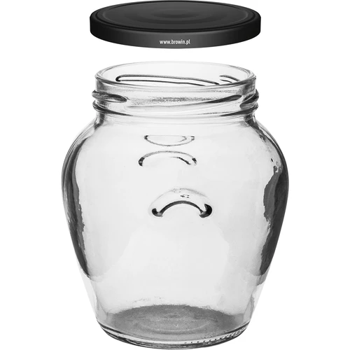 Burk Amfora 580 ml (fi 82) med svart lock 6 st. - 3
