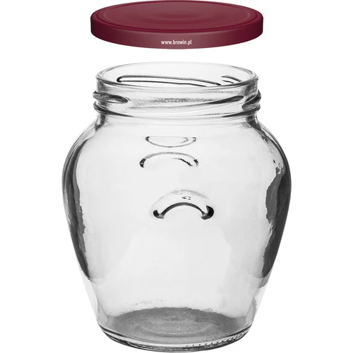 Burk Amfora 580 ml (fi 82) med vinrött lock 6 st - 3