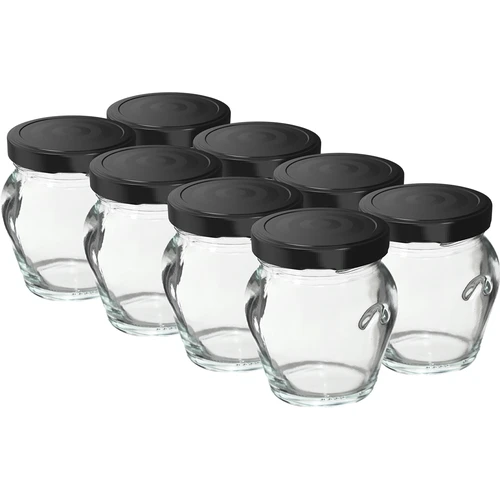 Burk TO 106 ml Amfora med svart lock fi 53 - 8 st.