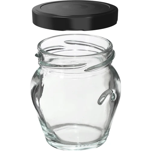 Burk TO 106 ml Amfora med svart lock fi 53 - 8 st. - 3