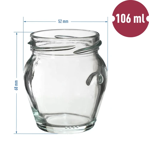 Burk TO 106 ml Amfora med svart lock fi 53 - 8 st. - 6