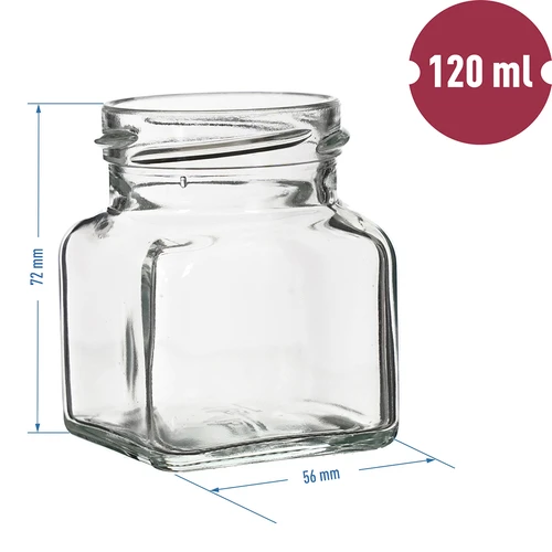 Burk TO 120 ml Fyrkantig fi 53 lock - 6 st. - 5