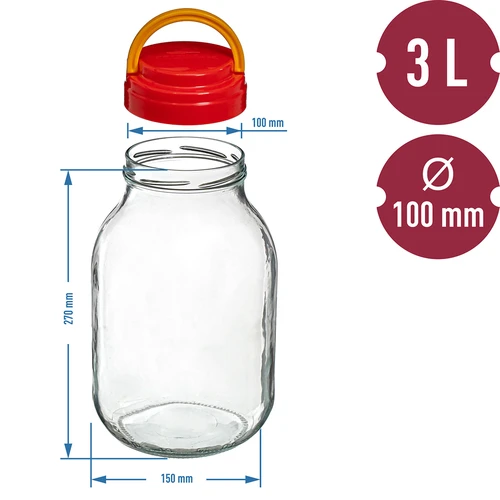 Burk TO 3 L med plastlock + tång fi 100 - 6