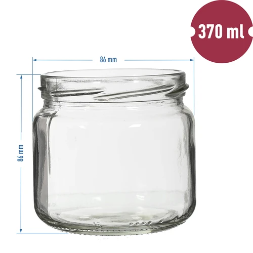Burk TO 370 ml med färgat lock fi82/6- 6 st. - 4