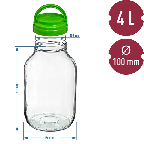 Burk TO 4 L med plastlock + tång fi 100 - 6