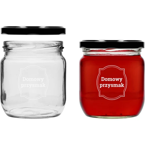 Burk TO 425ml med tryck "Hemlagad delikatess" och svart lock fi 82 - 3st. - 4