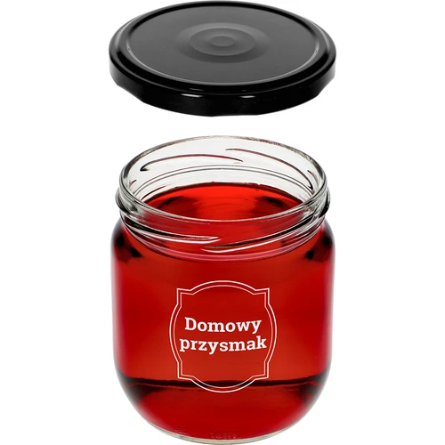 Burk TO 425ml med tryck "Hemlagad delikatess" och svart lock fi 82 - 3st. - 5