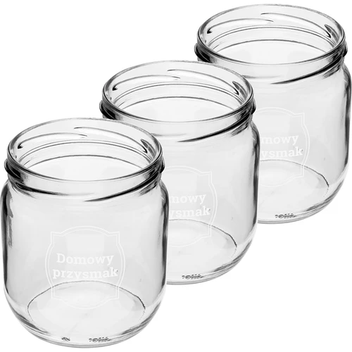 Burk TO 425ml med tryck "Hemlagad delikatess" och svart lock fi 82 - 3st. - 3
